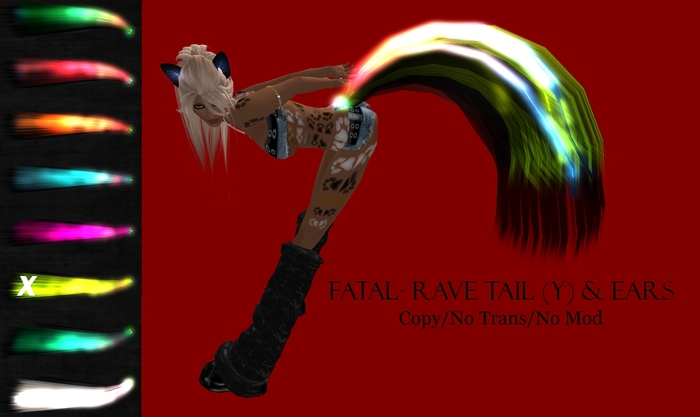 Fatal Revenge- Neko Rave Tail*Ears {Yellow} (Promo Price)