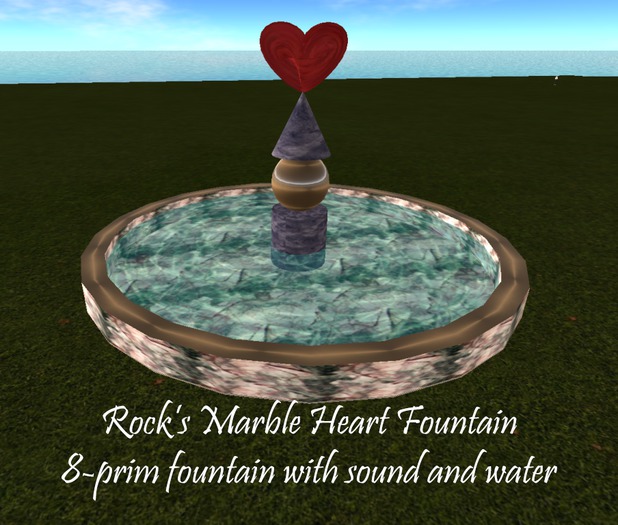 Rock's Marble Heart Fountain (Boxed)