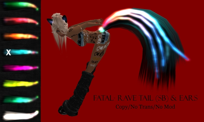 Fatal Revenge- Neko Rave Tail*Ears {Sky Blue} (Promo Price)