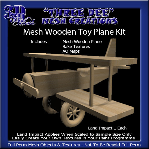 TD Mesh Wooden Toy Plane