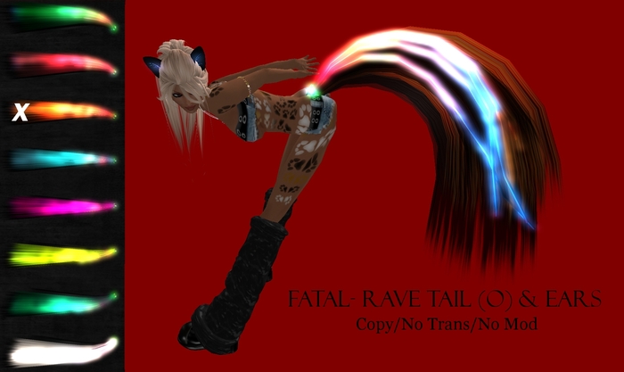 Fatal Revenge- Neko Rave Tail*Ears {Orange} (Promo Price)