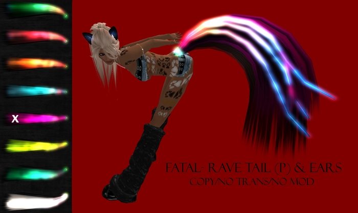 Fatal Revenge- Neko Rave Tail*Ears {Purple} (Promo Price)