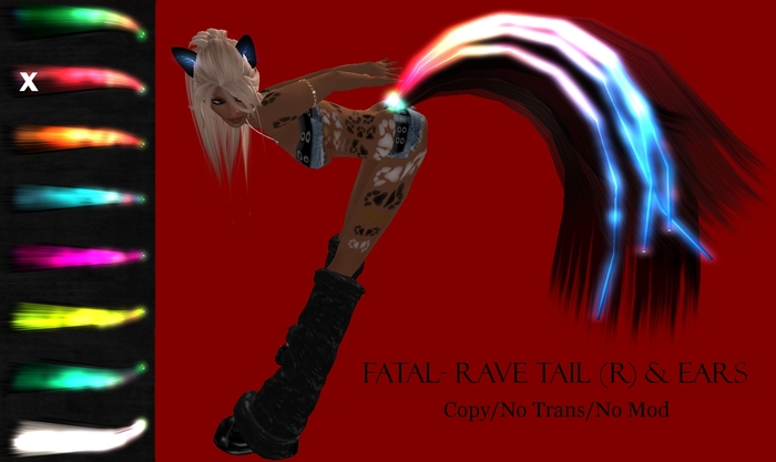 Fatal Revenge- Neko Rave Tail*Ears {Red} (Promo Price)