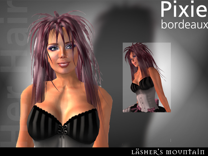 PIXIE Long Spikey Top Flexi BORDEAUX RED Hair