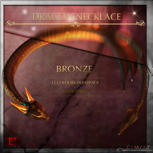 -Labyrinth- Dragon Necklace - Bronze