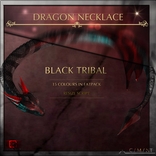 -Labyrinth- Dragon Necklace - BlackTribal