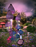 Fantasy Forest Mushrooms with Smooth Color Change