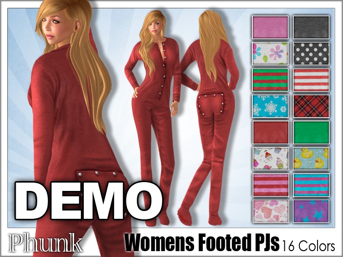 DEMO [Phunk] Womens Footed PJs