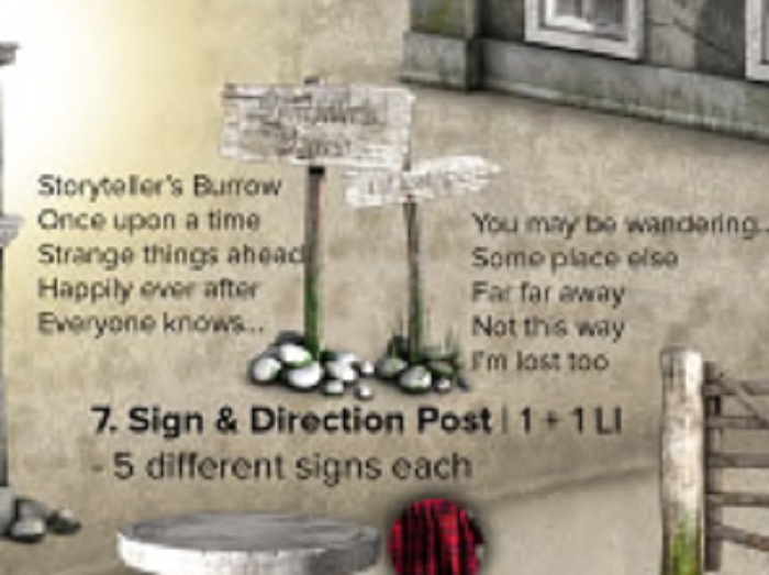07 - 8f8 - Storyteller's Burrow - Sign & Direction Post BAG