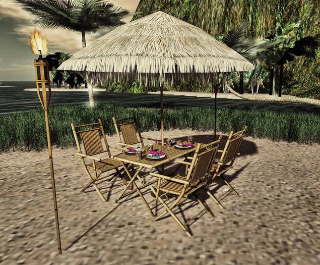 Aphrodite Tiki Wedding Party:  Dining Table for 4 (1.0)