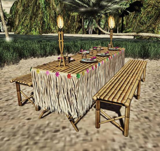 Aphrodite Tiki Wedding Party: Dining Table for Six