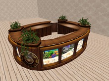 Aquarium Bar w Bar Stool - 4 colors - Full Perm