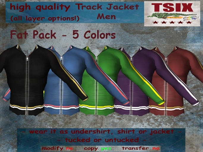*TSIX BOX 172 High Quality Track Jacket Men Fat Pack 5 Colors*