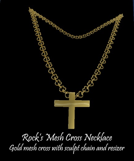 Rock's Mesh Cross Necklace (Boxed)