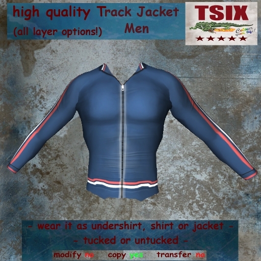 *TSIX BOX 168 High Quality Track Jacket Men Blue*