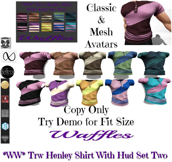 *WW* Trw Henley Shirt With Hud Set Two