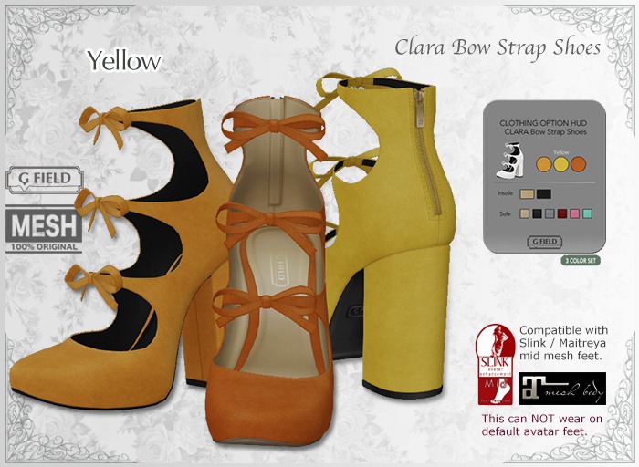 *GF* Clara Bow Strap Shoes -yellow-