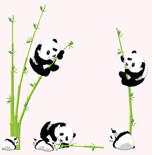 Kids Wall Decor - Panda Family
