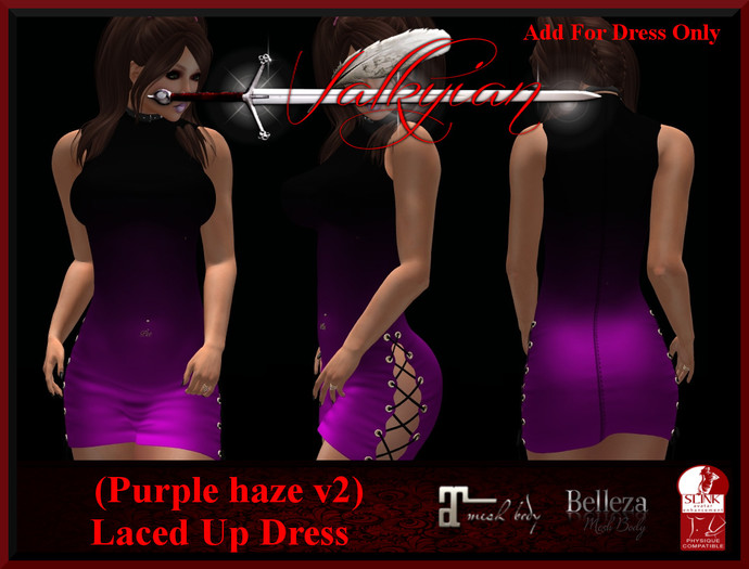 ~Valkyrian~(Purple Haze v2) Laced Up Dress (BOXED)