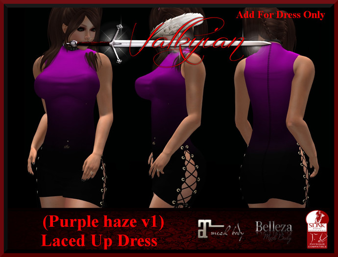 ~Valkyrian~(Purple Haze v1) Laced Up Dress (BOXED)
