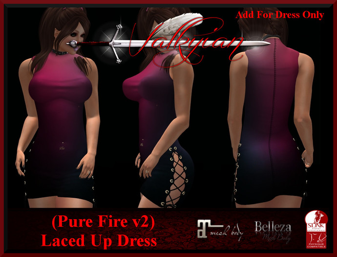 ~Valkyrian~(Pure Fire v2) Laced Up Dress (BOXED)