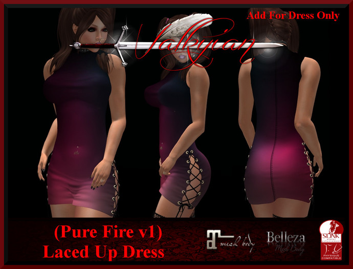 ~Valkyrian~(Pure Fire v1) Laces Up Dress (BOXED)