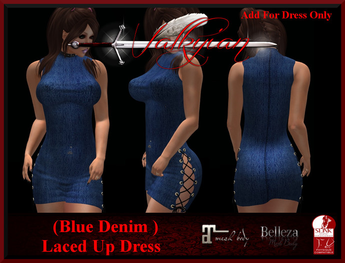 ~Valkyrian~(Denim)Laced Up Dress (BOXED)