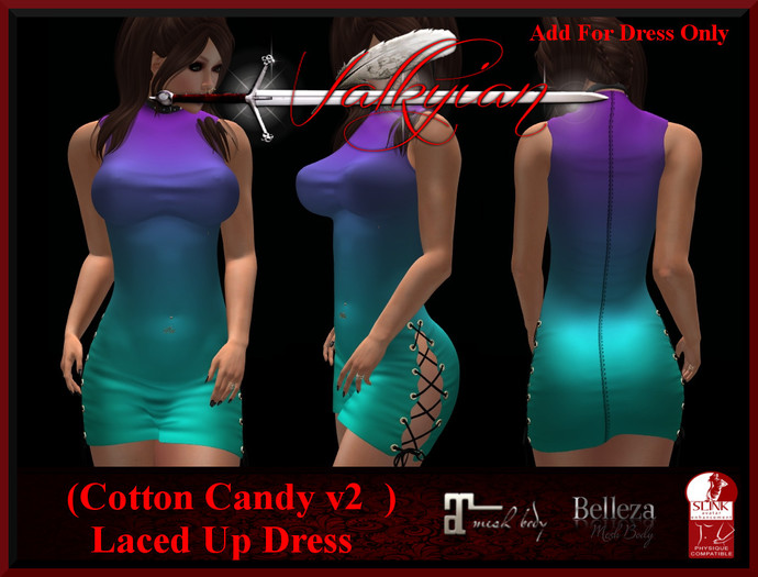 ~Valkyrian~(Cotton Candy v2) Laced Up Dress (BOXED)