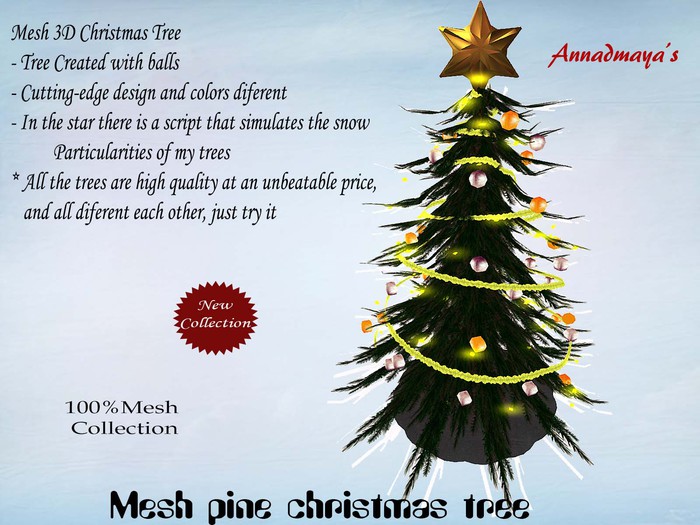Mesh pine christmas tree v.3