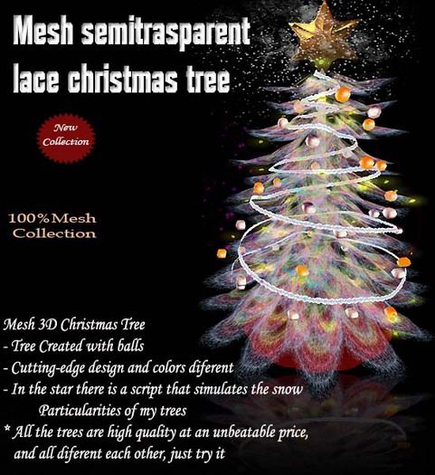 Mesh semitrasparent lace christmas tree v. 1