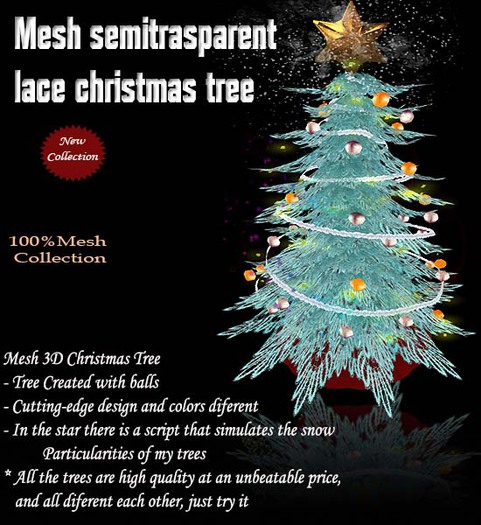 Mesh semitrasparent lace christmas tree v.16