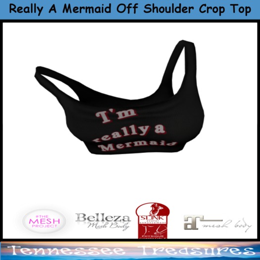 Really a Mermaid Off Shoulder Crop Top