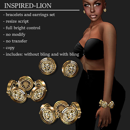 [DEMO] BRACELET / EARRING INSPIRED-LION GOLD     -RYCA-