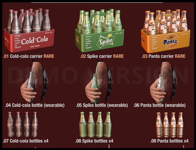 Second Life Marketplace - .09 [ kunst ] - Panta bottles x4