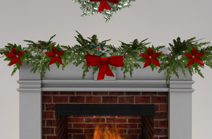 Christmas Garland Poinsettia