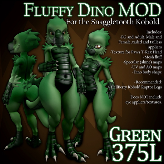 MOOPA Inc. Fluffy Dino Green MOD (BOX)