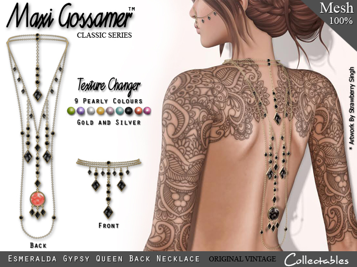 MG - Back Necklace - Esmeralda Gypsy Queen