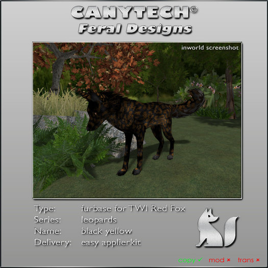 ! Boxed Canytech fur TWI Fox - yellow black leopard