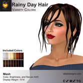 A&A Rainy Day Hair Variety Colors Pack. Wet hair style, womens medium mesh