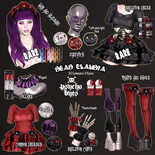 .{PSYCHO:Byts}. Dead Claudia - Hair+Headband RARE