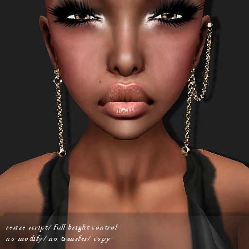 [DEMO] Earring Long Chain Gold    -RYCA-
