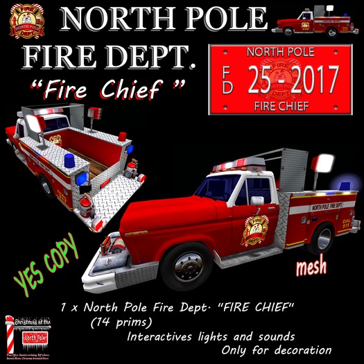 North Pole Fire Dept. "FIRE CHIEF" box