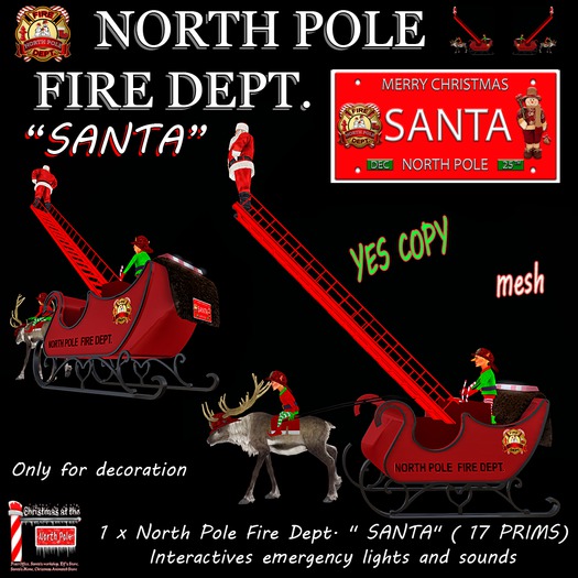 North Pole Fire Dept. " SANTA " box