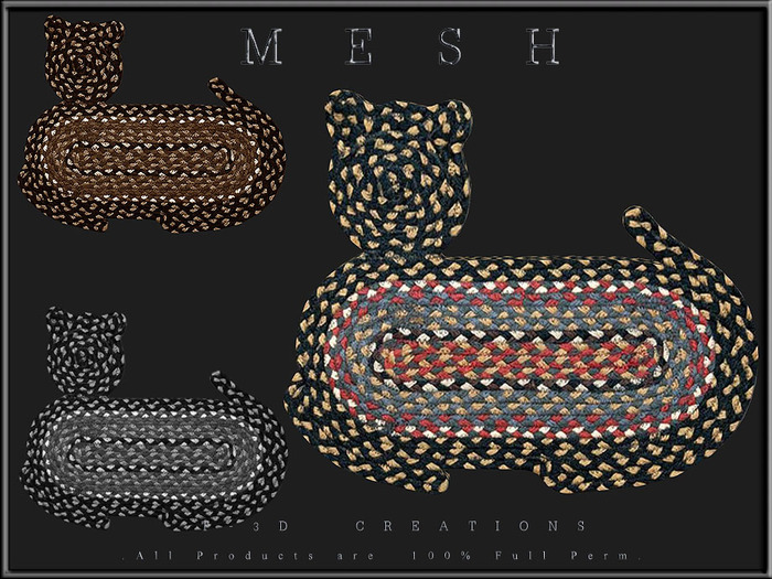 T-3D Creations [ Cat Rug ] Regular MESH - Full Perm -