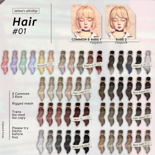 miwa's airship \ Hair#01 V2 2 RARE