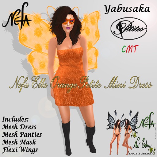 NEFA 141Y Ella Orange Petite Mini Dress - Yabusaka Bxd