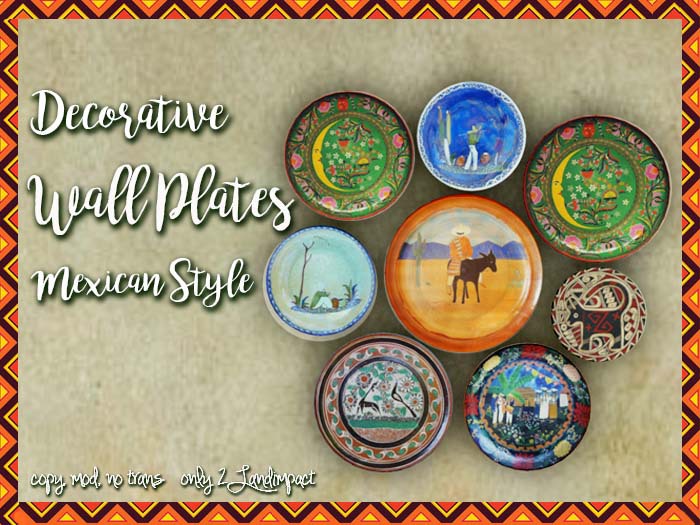 :::: BTM ::::  Decorative Wall Plates  mexican (C/M/NT) boxed
