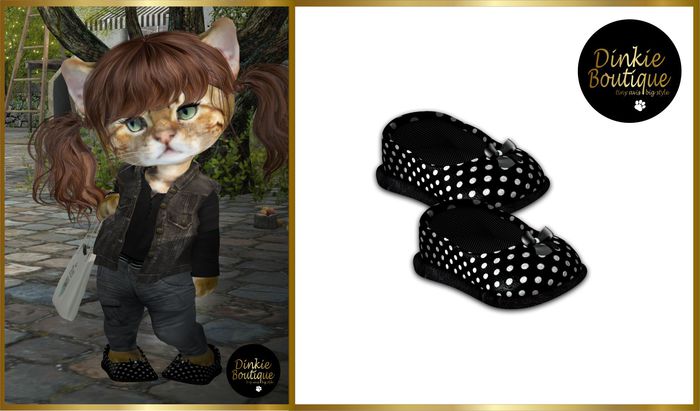 *DB* DINKIES CASUAL FLATS silver dots