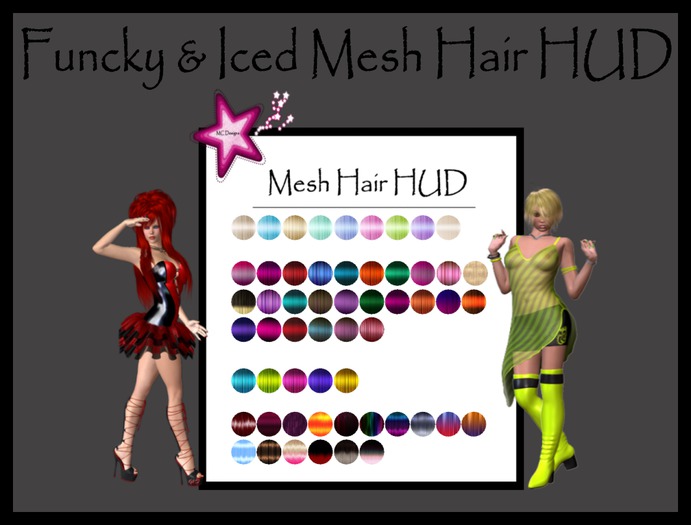 Funky & Iced Mesh Hair HUD Boxed