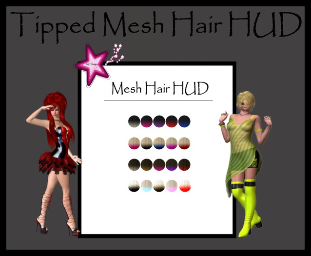 Tipped Mesh Hair HUD Boxed